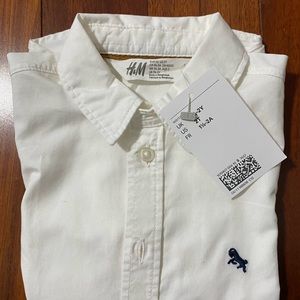 Kids white collared shirt